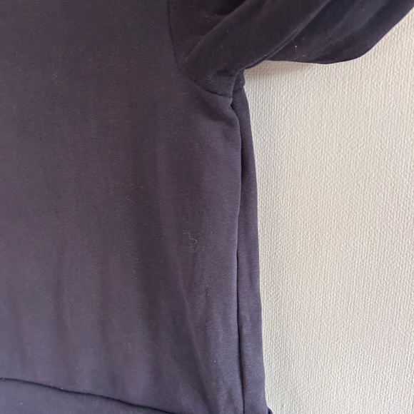 COS Navy Layered Look Tunic Sweatshirt Silk Hem Minimalist Scandi Capsule 90s XS - Picture 7 of 12